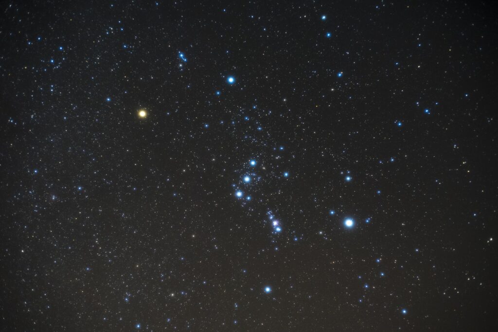 Afbeelding van het sterrenbeeld Orion (de jager).